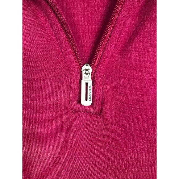 Smartwool Womens XS Merino Wool 250 Pink Pullover Sweater 1/4 Zip Breathable - Picture 5 of 7